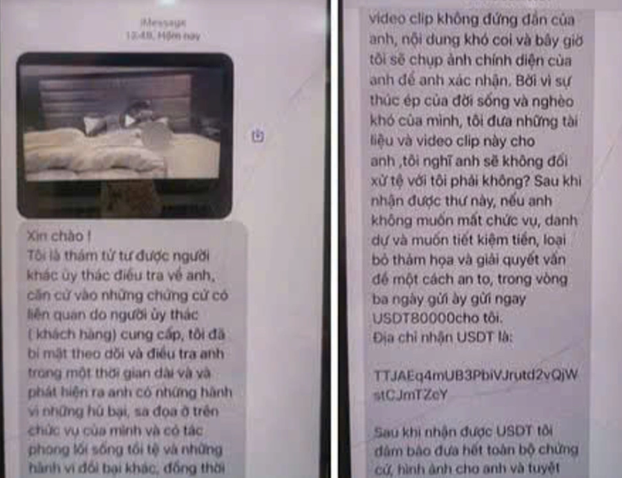 Hình ảnh các nhóm lừa đảo cắt, ghép và nhắn tin cho bị hại.