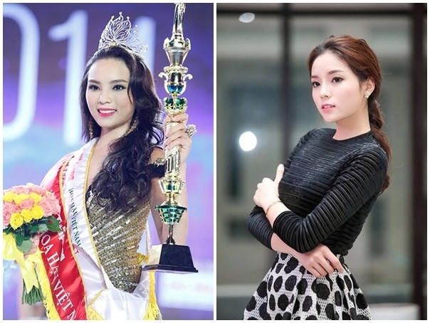 Hình ảnh Kỳ Duyên ở thời điểm đăng quang và một năm sau đó. Ảnh: Tiền Phong, Oscar