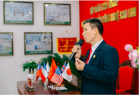 Chủ tịch Dự án Truyền thông & Báo Pháp luật, anh Trần Ngọc Tuynh phát biểu.