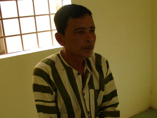 Phạm Văn đắc tại cơ quan công an (Đạt Nhân).