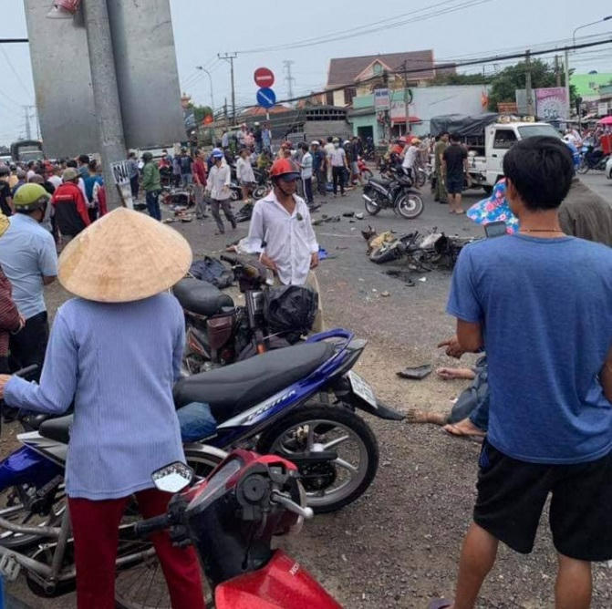 Hiện trường vụ tai nạn.