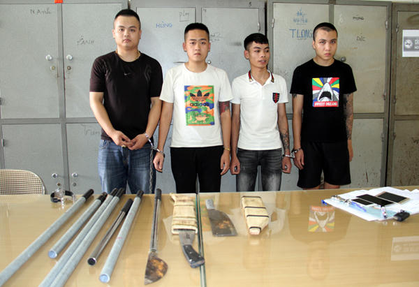 Các đối tượng tại Cơ quan Cảnh sát điều tra.