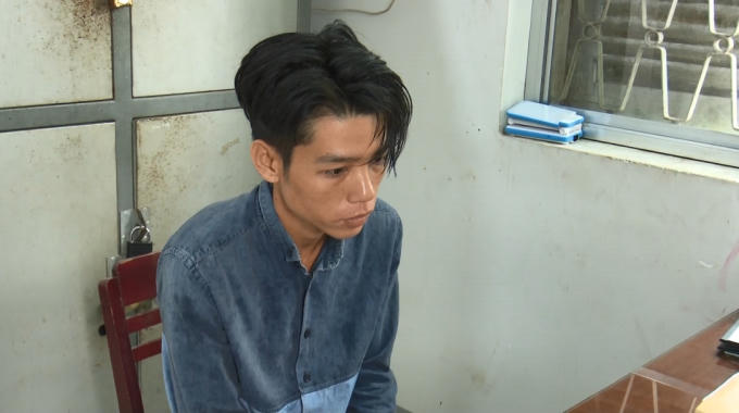 Đối tượng Huynh tại cơ quan công an