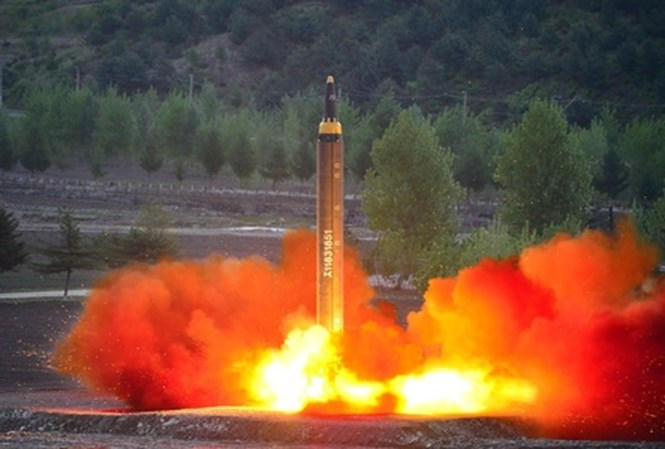 Một vụ phóng thử của tên lửa Triều Tiên. Ảnh: KCNA