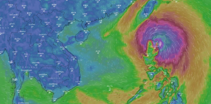 Siêu bão mạnh nhất hiện nay - Mangkhut.