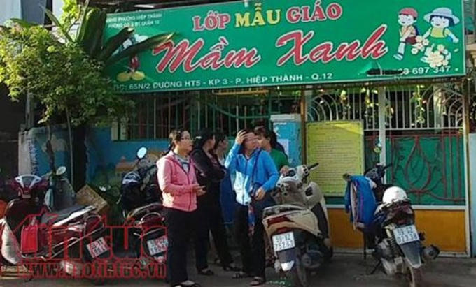 Trường Mầm Xanh nơi các bảo mẫu bạo hành các em nhỏ.