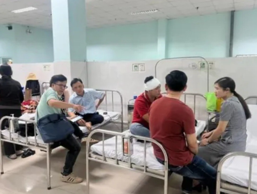 Vụ tai nạn giao thông khiến nhiều người bị thương năng. Ảnh: H.N