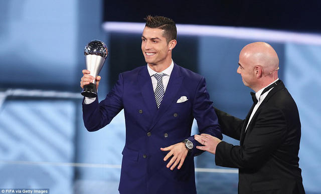 C.Ronaldo giành giải Cầu thủ xuất sắc nhất FIFA năm 2016.