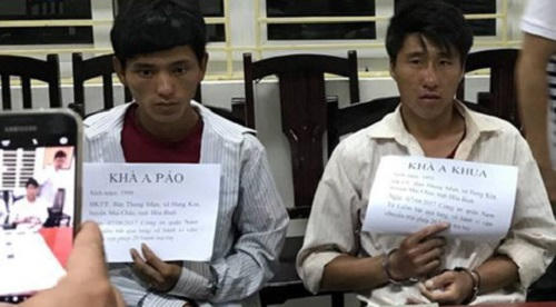 Ch&acirc;n dung hai đối tượng tại cơ quan C&ocirc;ng an.