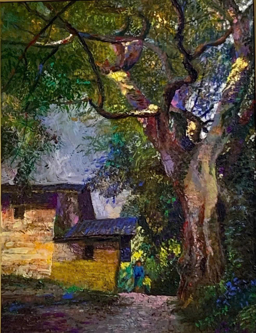 Đỗ Huy Thanh – Nắng sớm Bản Khiểng, Sơn dầu – 2018.