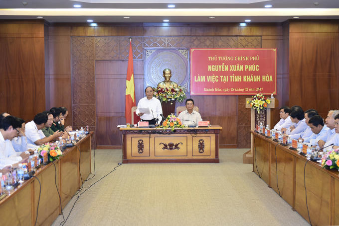 Thủ tướng Nguyễn Xuân Phúc làm việc tại Khánh Hòa.