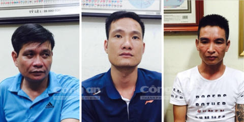 Nguyễn Sỹ Đạt ngoài cùng bên trái. (Ảnh: báo Công an nhân dân)