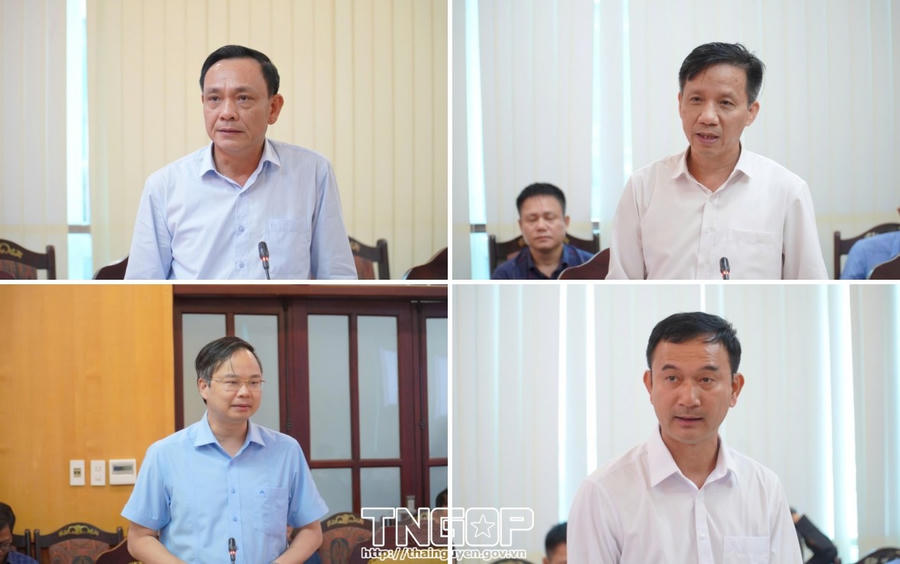 Đại biểu các sở, ngành phát biểu ý kiến tại Hội nghị.