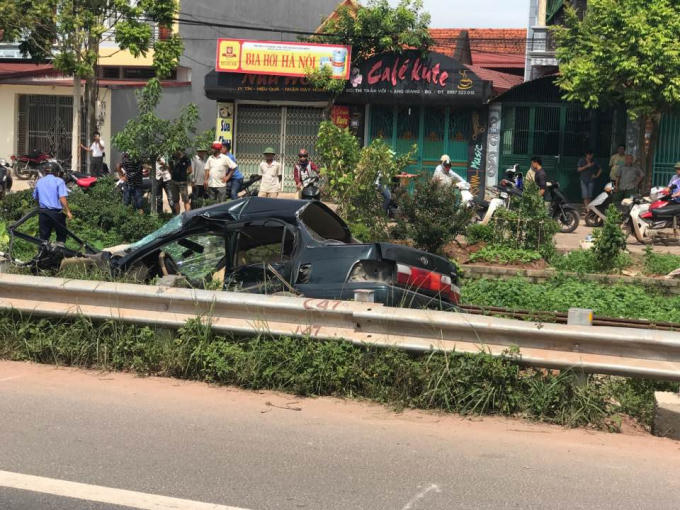 Hiện trường vụ tai nạn trên.