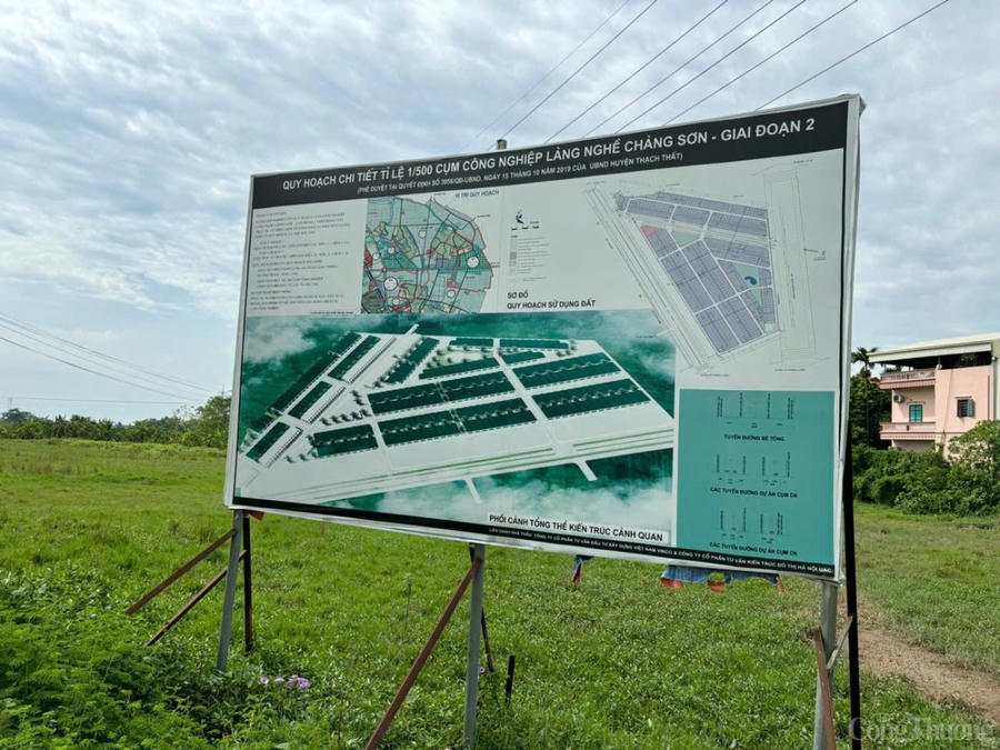 Dự án Cụm công nghiệp làng nghề Chàng Sơn (giai đoạn 2) sau nhiều năm bị chậm tiến độ.