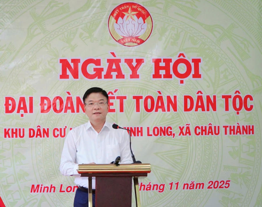 Phó Thủ tướng Lê Thành Long phát biểu tại Ngày hội Đại đoàn kết toàn dân tộc