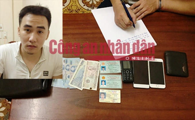 Đối tượng Cường cùng tang vật của vụ án. (Ảnh: CAND)