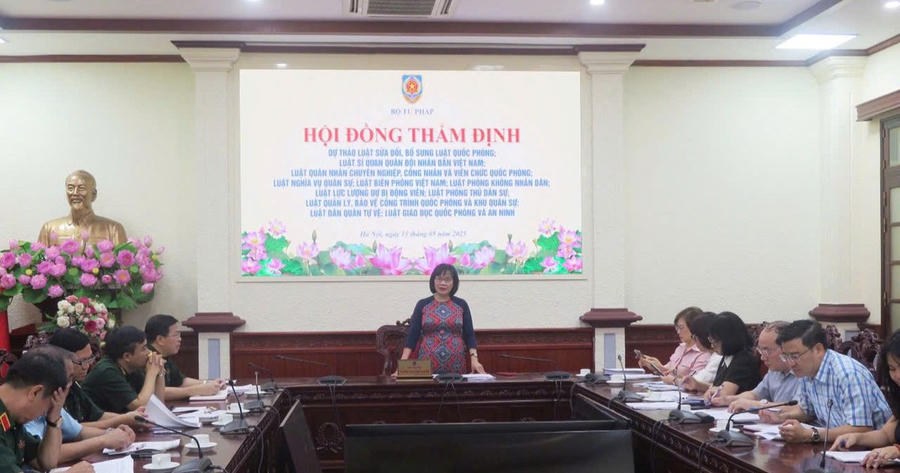 Bộ Tư pháp thẩm định Dự án luật sửa đổi, bổ sung 11 luật trong lĩnh vực quân sự, quốc phòng