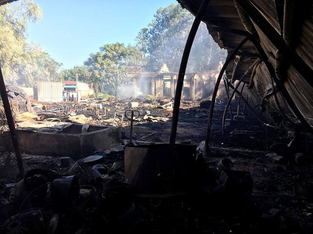 Xưởng gỗ 1.200m2 đã bị thiêu rụi. (Ảnh CTV)