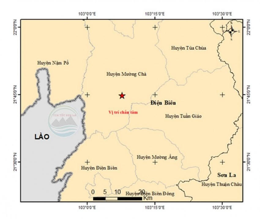 Trận động đất trưa nay tại tỉnh Điện Biên được đánh giá rủi ro thiên tai cấp 2.