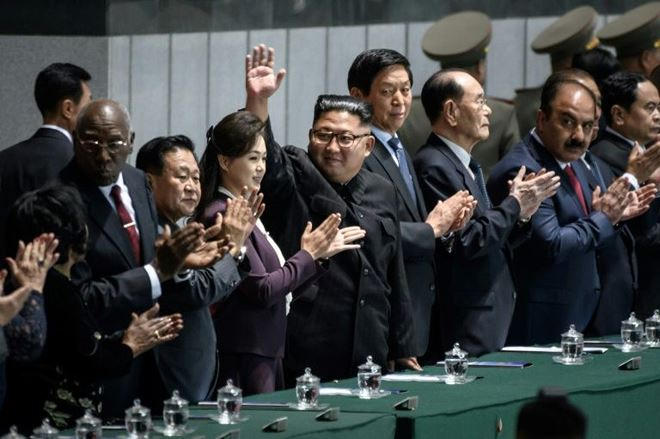 Nhà lãnh đạo Triều Tiên Kim Jong-un chủ trì buổi lễ.