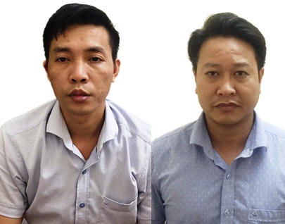 Hai bị can Đỗ Mạnh Tuấn (trái) và Nguyễn Khắc Tuấn.