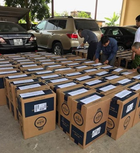 Số lượng thuốc lá lậu bị lực lượng chức năng bắt giữ. Ảnh Cơ quan chức năng cung cấp.