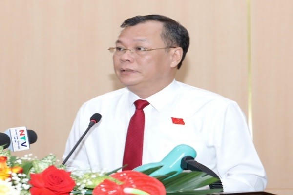 Ông Lê Quốc Chỉnh, Phó Bí thư Thường trực, Chủ tịch HĐND tỉnh Nam Định, phát biểu khai mạc kỳ họp.