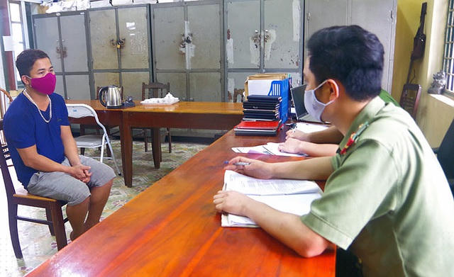 Đối tượng tại cơ quan điều tra. Ảnh: Báo Thái Nguyên