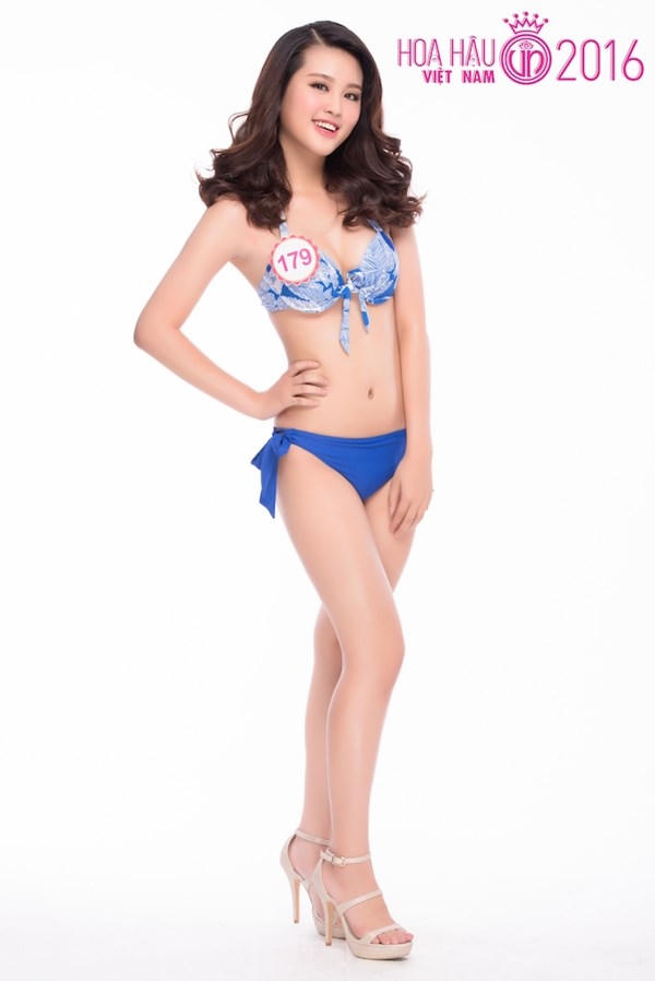Nguyễn Bảo Ngọc – SBD 179, cao 165cm, nặng 50kg, số đo 3 vòng: 87-63-90