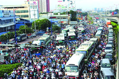 TPHCM ngày càng kẹt xe nghiêm trọng. Ảnh: M.Quân