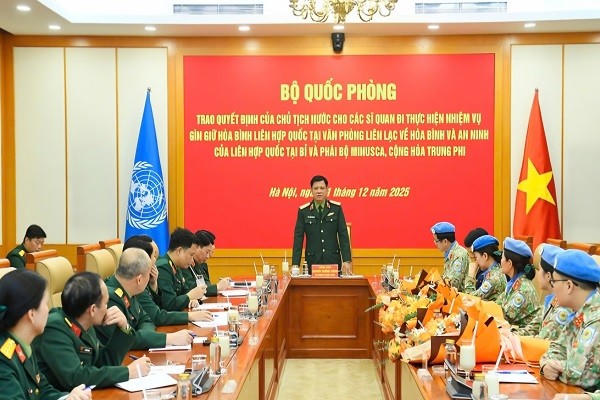 Thượng tướng Nguyễn Trường Thắng phát biểu tại buổi lễ.