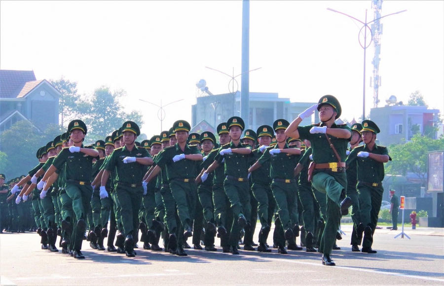 Khối lực lượng BĐBP Bà Rịa - Vũng Tàu tham gia diễu hành, duyệt đội ngũ.