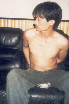 Trùm giang hồ Khánh “trắng” thời điểm bị bắt.