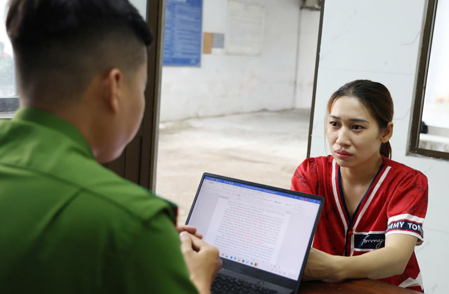 Đối tượng Huỳnh Thị Kim Nga khai nhận tại Cơ quan Công an