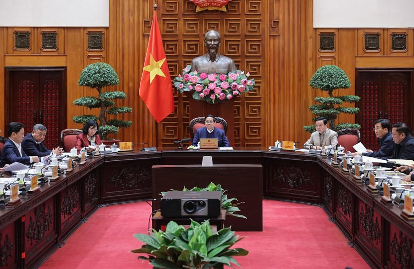 Thủ tướng Chính phủ Phạm Minh Chính chủ trì cuộc họp. Ảnh: VGP