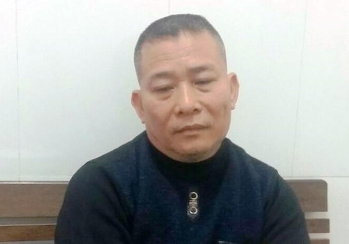 Đối tượng Hoàng Khắc Công tại cơ quan công an.