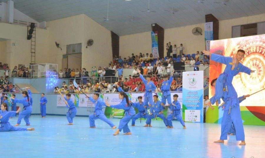 Biểu diễn võ vovinam tại Lễ khai mạc. Ảnh: Báo Đắk Lắk