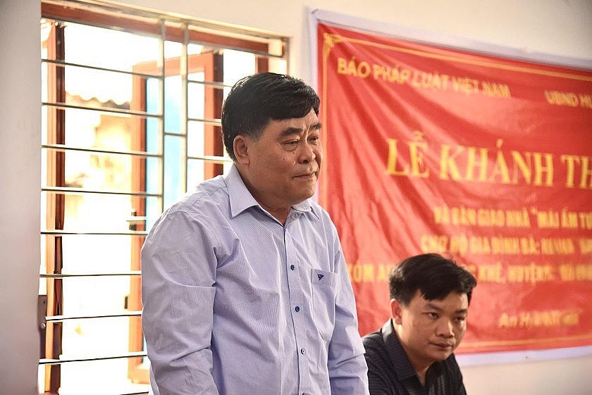 Ông Nông Văn Bộ, Chủ tịch UBND huyện Trùng Khánh phát biểu tại buổi lễ (Ảnh: Thanh Tùng)