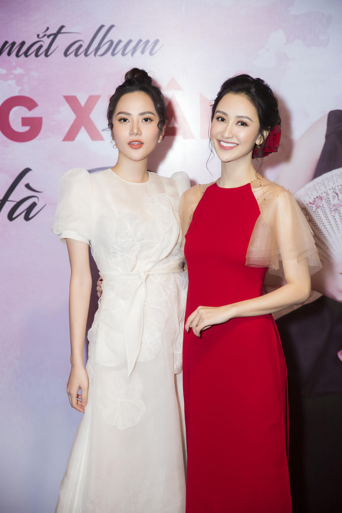 Hoa hậu Đông Nam Á Diệu Linh đến chúc mừng Hà Thu.