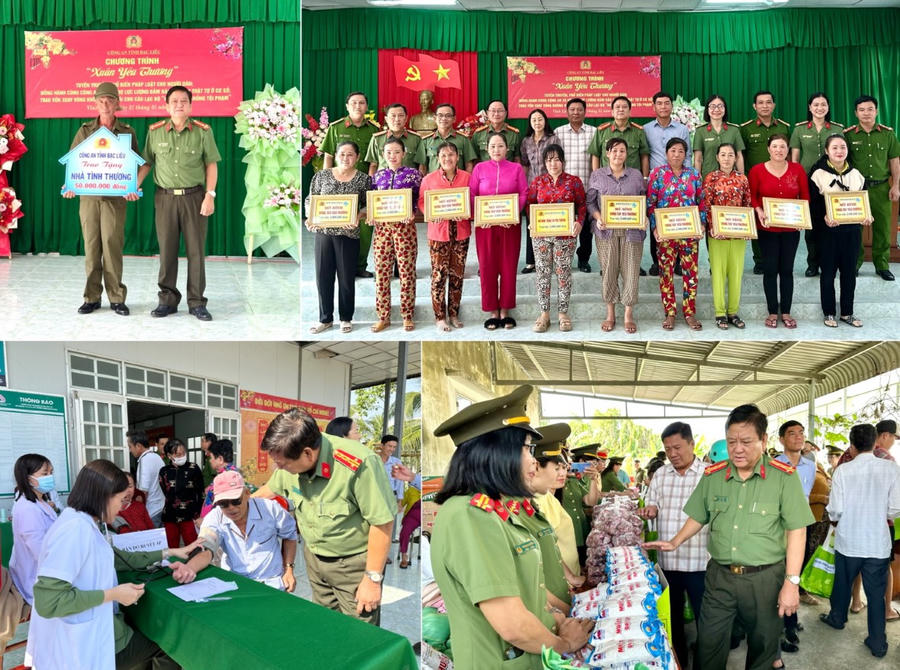 Hàng trăm phần quà được Công an Bạc Liêu trao tận tay người dân có hoàn cảnh khó khăn, để mọi người, mọi nhà đều có Tết.