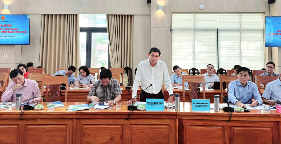 ông Ngô Công Thức Phó Chủ tịch UBND tỉnh An Giang phát biểu tại buổi làm việc