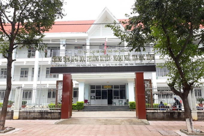 Trụ sở Trung tâm Giáo dục Thường xuyên - Ngoại ngữ - Tin học tỉnh Đắk Nông nơi ông M.N.S. thi chuyên viên chính.