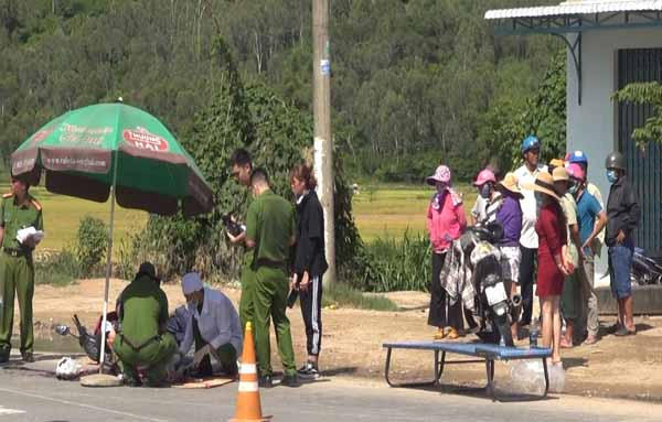 Hiện trường vụ tai nạn. (Ảnh: BATGT Quảng Ngãi).