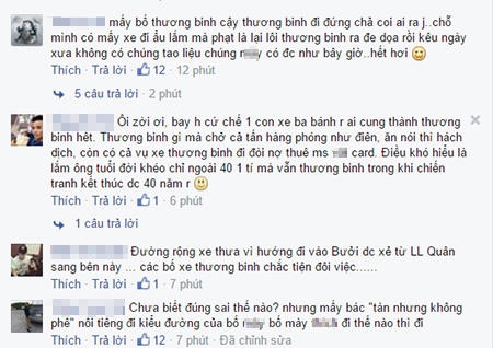 Nhiều độc giả bất bình trước việc lái xe thương binh đi ngược chiều. Nguồn: BEATVN.