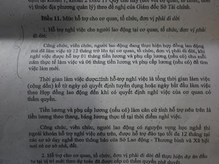 Các điều khoản trong văn bản, quy chế về việc hỗ trợ di dời cho nhà máy, công nhân tại văn bản.