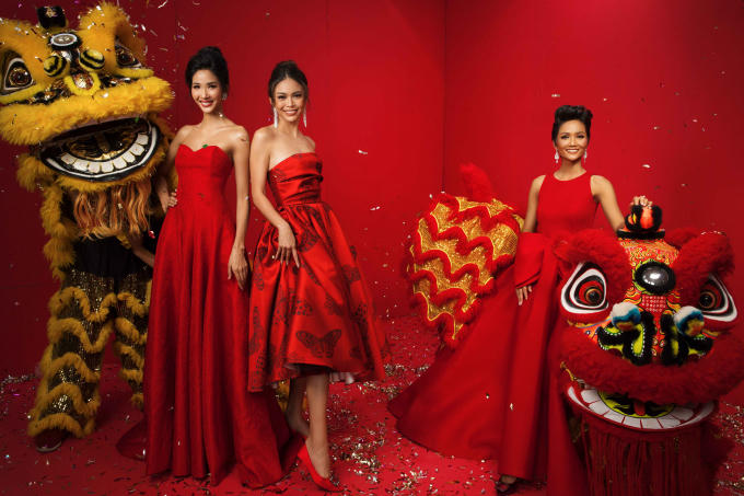 Bộ ảnh ch&uacute;c xu&acirc;n 2018 của d&agrave;n Hoa hậu Ho&agrave;n vũ