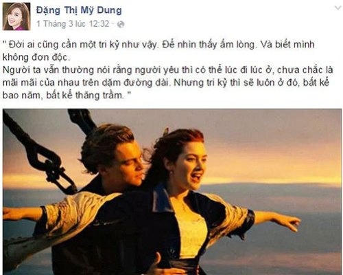 Status mong muốn có một người tri kỉ của Midu. Ảnh: facebook.