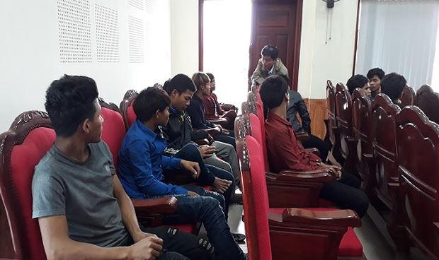 11 thanh niên được giải cứu đã được đưa về Bộ Chỉ huy Bộ đội Biên phòng Quảng Trị.