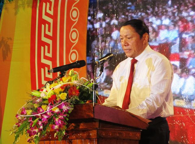 Ông Nguyễn Văn Hùng - Bí thư Tỉnh ủy Quảng Trị phát biểu tại buổi lễ.